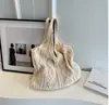 Bolsas Femininas de Palha Trançada Artesanais de Verão, Novas Bolsas de Ombro, Bolsas Tote de Grande Capacidade, Bolsas Transversais de Palha para Férias na Praia