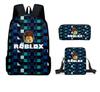 Mochila Escolar Roblox para Estudiante Transfronterizo Mochila para Estudiante de Primaria Mochila de Moda Juego de Tres Piezas Venta al por Mayor
