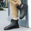 Botas de lluvia cálidas para mujer, cortas y de corte bajo, con forro polar, antideslizantes, impermeables, adecuadas para pescar, restaurantes, cocinas, ir de compras y lavar el coche.