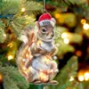 Amazon Nuevo 2026 Navidad Colgante Acrílico Animal Sombrero de Navidad Transfronterizo Decoración Árbol de Navidad Colgante Venta al por Mayor
