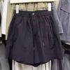Shorts Cargo Grises de Secado Rápido para Mujer, Pantalones de Verano Delgados de Cintura Alta Sueltos de Pierna Ancha para Personas Pequeñas, Pantalones Casuales Americanos de Tres Puntos