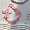 Venda Direta da Fábrica Indústria Pesada Contas Pintadas à Mão Urso Morango Corrente para Celular Lanyard Original da Bolsa Ins Chaveiro Presente Decorativo