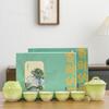 Juego de té de cerámica Bai Cai Na Fu Kung Fu con caja de regalo y recipiente para té. Juego de té ideal para negocios.