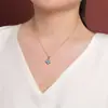 Yiluyin Collar con Colgante de Plata de Ley S925 Turquesa Cruda Trébol de Cuatro Hojas para Mujer, Colgante de Diseño de Nicho Versátil de Lujo Ligero