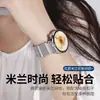 Aplicable a la correa del reloj Huawei GT7 de dos secciones, doble magnética, acero inoxidable milanés, pasador fijo, correa de reloj Huawei 18/22mm