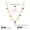 Joyería de Acero de Titanio Europea y Americana Cadena para Clavícula con Diamantes de Colores Cadena de Colgante Versátil Estilo Ins Oro 18K Lujo Ligero Venta al por Mayor de Fábrica