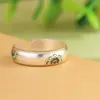 Anel Rei Cervo Dourado em Prata Pura, Artístico e Moderno, Prata Esterlina 999, Esmalte Banhado a Ouro, Design de Peixe Desejoso, Anel Aberto Ajustável Feminino