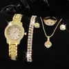 Reloj de Lujo Nuevo Modelo de Invierno con Pedrería en Todo el Cuerpo para Mujer, Reloj con Cadena de Acero Estrellada, Elegante y de Moda con Esfera Pequeña para Mujer