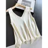 2026 Acetato Brilhante Emagrecedor Sem Mangas Camiseta Casual Top Curto Camisa Base Atacado H02HT80578