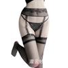 Ropa interior sexy Miaozi medias sexys para mujer liguero body de red hueca transparente calcetines de seda negra pasión 3087