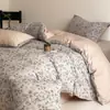 Juego de cuatro piezas de jacquard 100% algodón, no hace bolitas, no se decolora, funda de edredón de algodón puro, juego de ropa de cama de tres piezas, accesorios de cama versátiles