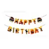 Bandeirola de Bandeira Letreiro Feliz Aniversário Desenho Pronto Bandeira de Puxar Decoração Temática para Festa de Aniversário Infantil Suprimentos Fabricante