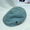 Vintage Washed Old Denim Forward Hat Feminino Primavera e Verão Estilo Coreano Rosto Pequeno Casual All-match Anti-pintor Boina