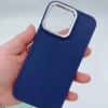 Para Apple 14Promax capa de celular com moldura de lente galvanizada iPhone13 dois em um furo grande capa protetora resistente a quedas