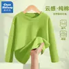 Sudadera de Felpa para Niños, Ropa de Manga Larga para Otoño e Invierno, Gruesa y Cálida Uniforme Escolar, Top Holgado de Cuello Redondo