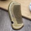 Peine de madera de sándalo verde de 12-13 cm, tamaño pequeño, grueso, tallado, artesanal, para peluquería, masaje, peine de pescado, peine de bolsillo