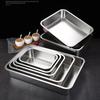 Bandeja de profundización rectangular plana cuadrada de acero inoxidable 304, plato de arroz al vapor, plato de reserva, plato de comida rápida, recipiente para congelados