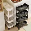 Prateleira de Armazenamento para Espaços Pequenos Carrinho Pequeno Armazenamento para Espaço de Geladeira na Cozinha com Rodas Armazenamento Multicamadas Móvel para Banheiro