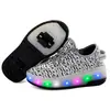 Zapatos luminosos con vibración para niños y niñas, de dos ruedas, a la moda, con ruedas, venta al por mayor.