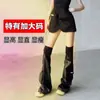 Polainas Oscuras Y2K, Cubrecalcetines de Cuero para Mujer, Diseño Estilo Ins, Cubrebotas Hasta la Rodilla, Tejido de Canalé, Bolsillos 3D, Estilo Funcional