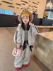 Conjunto de ropa deportiva para niños, talla 26, sudadera con capucha de forro polar para niñas, pantalones de ropa deportiva para bebé, ropa de invierno para niños y niñas, para niños pequeños y mayores