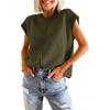 Comercio exterior transfronterizo Manga larga para mujer Cuello redondo Holgado Jersey de punto Casual Sin mangas Color sólido Suéter Jersey