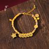 Jin Yan no se ha desvanecido en mucho tiempo.. Pulsera Envolvente de Dinero de los Cinco Emperadores Shajin de Vietnam Patrón de Martillo Árbol de la Fortuna Estrella Tejida a Mano