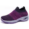Zapatos de senderismo con amortiguación de aire hechos a medida, zapatos para exteriores, zapatos para mujer de talla grande, zapatos de mujer transpirables de punto flyknit transfronterizos, zapatos casuales para mujer