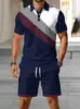 Comércio Exterior Aliexpress Temu Moda Masculina Casual Camiseta Polo de Manga Curta Estampa 3D Conjunto de Roupas e Calças
