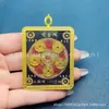 Colgante de Tanka Estilo Tíbet Pintado en Oro con Monedas de los Cinco Emperadores, Colgante del Dios Amarillo de la Riqueza, Collar de Cuenco de Tesoros al por Mayor