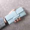 Carteira Feminina Longa Simples Estudante Moda Três Dobras Tampa Flip Pequena Fresca Porta-Moedas Multifuncional Fivela Porta-Cartão para Mulheres