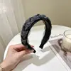 Aro de Cabelo Twist de Malha Preta Sense Avançado com Strass Aro de Cabeça All-match para Menina Pacote de Cabelo com Presilha Dentada