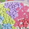 Pulsera Cadena para Teléfono en Forma de Corazón Material para Manualidades con Agujeros Rectos, Color Sólido Gelatina, Material de Alta Transparencia, Cuentas Sueltas Texturizadas