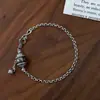 Pulseira de Corrente Oito Tesouros Banhada a Prata Estilo Retrô Fashionável de Alta Qualidade Versátil Design de Nicho Luxo Leve Venda Direta da Fábrica