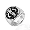 Joyería Popular de Venta Caliente Europea y Americana en Aliexpress, Anillo de Acero Inoxidable con Calavera para Hombre, Joyería de Acero de Titanio al por Mayor