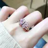 Anillo Abierto Serie Rosa Brillante Tilianni Diseño de Lujo Ligero Francés Estilo Dulce Fresco Anillo de Moda