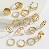 Popular Joyería de Moda Transfronteriza Europea y Americana Metal Geométrico Abierto Anillo Ajustable Conjunto de Accesorios Anillo Pulsera para Mujeres