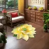 Alfombra de Dormitorio con Forma Especial de Loto Estéreo 3D Felpudo de Baño Terciopelo de Cristal Alfombrilla Absorbente Antideslizante para Lavabo de Baño