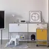 Armário Lateral Modular Combinado de Aço Inoxidável Estilo Coreano Simples ins Internet Popular Armário de Armazenamento Casa