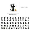 56 Novos Adesivos de Gato Preto Desenho Animado Transfronteiriços, Adesivos Criativos Personalizados de Animais Pretos para Capa de Celular Decoração de Caderno