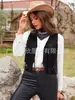 Chal Decorativo de Gamuza Artificial Estilo Nuevo Europeo y Americano con Borlas Chaleco Chaleco Cardigan Retro Sin Mangas Chaleco Multifuncional