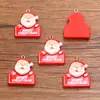 Múltiples Accesorios de Resina DIY Serie Navideña Dijes Árbol de Navidad Cascabeles Papá Noel Renos Muñeco de Nieve Colgantes Adornos Colgantes