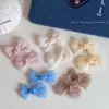 Pinza para el pelo coreana linda con lazo y malla lateral, pinza de cocodrilo de tela de color sólido, pasador, accesorio para el pelo, estilo nuevo