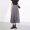 Elegante falda plisada de cintura alta, corte A holgado, estiliza la figura, de longitud media, adecuada para otoño e invierno, elegante media falda para mujer
