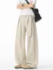 Otoño 2026 Nuevo Estilo Base Blanca Imitación Lino Old Money Pantalones de Pierna Curva M-5XL HK261211-Especial P22
