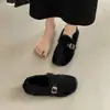 Zapatos de Algodón Retro de Suela Gruesa, Zapatos Birkenstock Peludos Casuales a la Moda, Para Otoño e Invierno, Que Aumentan la Altura, Forrados de Borrego, Zapatos Cálidos sin Cordones