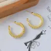 Pendientes de Forma de C Huecos Incrustados con Diamantes Estilo Francés Lujo Ligero Súper de Hada Moda Femenina Elegantes de Gama Alta Sentido Personalizado Versátiles Pendientes Elegantes