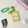 Porta-Cartões PU Simples e Versátil Ins Porta-Cartão de Ônibus Dupla Face Estudante Porta-Cartão de Refeição Capa Protetora Porta-Cartão Pequeno para Fãs de Estrelas