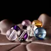 Cuentas sueltas de cristal natural, cristal blanco, cuentas redondas de amatista, cuentas individuales para decoración hecha a mano DIY, pulsera y collar al por mayor