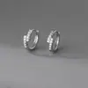 Brincos de Prata Esterlina S925 Nalan com Diamantes de Duas Fileiras, Moda Simples e de Nicho, Versáteis para o Trabalho e Uso Diário, Brincos Circulares M08098